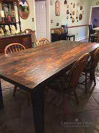 Reclaimed Barn Wood Yellow Pine Was Used To Craft This Gorgeous Farm Table Which Came With Two Comp Wood Dining Room Set Wood Dining Room Kitchen Table Wood