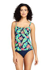 Women S Tie Front Underwire Tankini Top Swimsuit Print From Lands End Women Swimsuits Swimsuits Underwire Tankini Tops