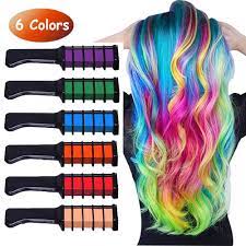 12 easy temporary hair dye options for halloween brit co 12 10 2019 there is makeup to be done accessories to be gathered and halloween hair to be perfected that last one can be tricky especially if your costume of choice. Runlong Hair Chalk Comb 6 Colors Temporary Hair Color Dye For Teen Girls Cosplay Halloween Ball Party Diy Hair Style Highlight Easy Dye And Wash Out Christmas Birthday Gifts For Girl