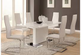 We have a huge range of dining tables and chairs. Coaster Modern Dining 7 Piece White Table White Upholstered Chairs Set Furniture Superstore Rochester Mn Dining 7 Or More Piece Sets