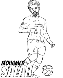 Football player coloring pages are a fun way for kids of all ages to develop creativity, focus, motor skills and color recognition. Salah Coloring Page Egyptian Football Player Printable Picture