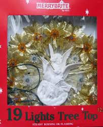 Merry Brite 19 Lights And Angel With Trumpet Tree Topper Gold Leaves Nib Taiwan Tree Toppers Christmas Tree Toppers Christmas Bulbs