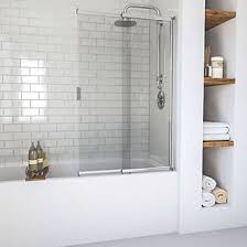 Aqualux Bath Screen Framed Polished Silver 820 X 1275mm Bath Screens Cottage Bathroom Design Ideas Straight Baths
