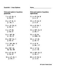 Solving A Quadratic Linear System Quadratics Linear System Solving Equations