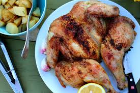 Spatchcock Chickens Cook Up Quickly And Stay Super Moist And Juicy This Version Is Marinated In Garlic Lemon G Real Food Recipes Best Paleo Recipes Recipes