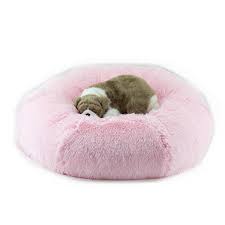 Quality l size pet dog cat calming bed comfy shag fluffy 65cm dia pink. Susan Lanci Beds