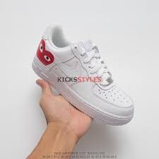 White Air Force 1 Low Black Swoosh Comme Des Garcons Nike Custom Air Force 1 Low Cdg Af1 Nike Air Force Custom Air Force 1 Air Force