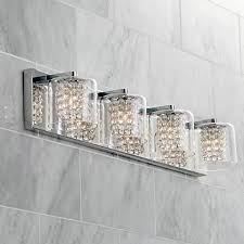 Possini Euro Coco 28 1 2 Wide Chrome 4 Light Bath Light 1h661 Lamps Plus Crystal Bathroom Light Fixtures Crystal Bathroom Bathroom Sconces