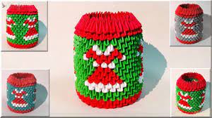How To Make 3d Origami Pen Holder 29 3d Origami Dollar Origami Christmas Origami
