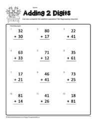 Regroup if necessary and show the regrouping with the box this page has math addition worksheets that do not require borrowing or regrouping. 2 Digit Addition No Regrouping Worksheets
