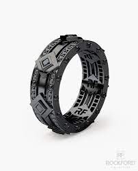 Moss Mens Black Rhodium Gold Wedding Band With 1 05 Ct Black Diamonds Rings For Men Bracelets For Men Mens Gold Wedding Band