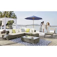 Salon de jardin, fauteuil extérieur, transat, bain de soleil, chilienne, hamac. Salon De Jardin Blanc En Resine Tressee Benguerra Maisons Du Monde