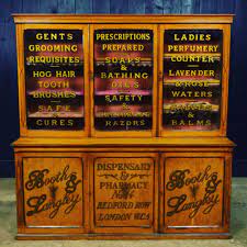 Pure White Lines On Instagram Large Victorian Oak Display Cabinet Sign Written For Booth And Langley Chemists And Packed Full Of Chemists Apothecary Bottle