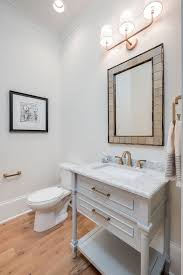 But shaping all these factors is the style of the powder room itself. Powder Room Small Vanity With Marble Top Furniture Vanity In Dove Grey With Natural Marble Top Sou Lake House Bathroom Bathroom Interior Luxury Interior Design