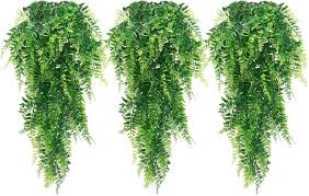 Using flowers on the food table or as centerpieces, then you'll need to use these artificial ferns to accent. Buy Whonline 3pcs Artificial Hanging Plants Boston Fern Fake Greenery Vine Uv Resistant Plastic Plants For Wall Hanging Baskets Wedding Garden Decoration Online In Uk B085zph9hb