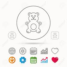 Teddy Bear Icon Baby Toy Sign Plush Animal Symbol Calendar