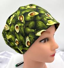 Packed Avocados Scrub Cap Euro Style for Women, Nurses and Doctors