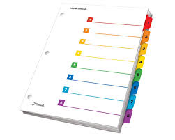 These recipe tab dividers are absolutely great! Cardinal Onestep Printable Table Of Contents Dividers 8 Tab Multicolor