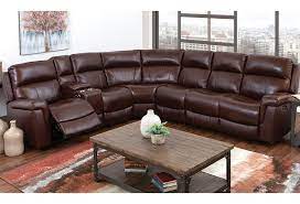 Our leather sectional couches come in a range of designs, from traditional rounded styles to sleek. Happy Leather Company 3 Piece Genuine Leather Reclining Sectional W Cupholder Storage Console Usb Port And Power Headrests Darvin Furniture Reclining Sectional Sofas