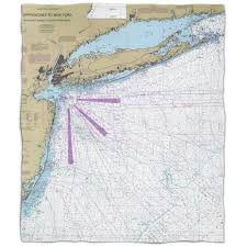 Island Girl Ny Long Island Ny Nautical Chart Fleece Throw