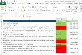 A format for representing a data set should be: Excel Add In App Store Excel Machine Learning Text Sentiment Analysis Predict Output