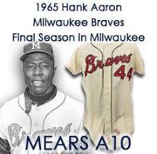 Our autographed hank aaron bats are rare and unique sports collectibles that you will have a difficult time finding anywhere else. Lot Detail 1965 Hank Aaron Milwaukee Braves Autographed Game Worn Home Jersey Mears A10 Jsa Final Season For Hank And Franchise