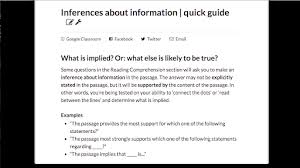 Most of the students will be comfortable attempting these passages at least in rc. Inferences About Information Quick Guide Article Khan Academy