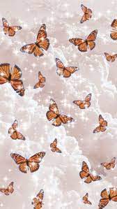 Butterfly butterfly butterflies on blue background. Aesthetic Wallpaper Iphone Wallpaper Tumblr Aesthetic Butterfly Wallpaper Iphone Butterfly Wallpaper