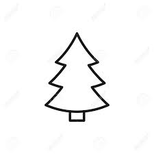 Christmas tree clipart black and white. Black Isolated Outline Icon Of Fir Tree On White Background Royalty Free Cliparts Vectors And Stock Illustration Image 113960577