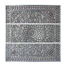 Triptyque Argente 100x100 Maisons Du Monde Wanddekoration Dekoration Wandschmuck