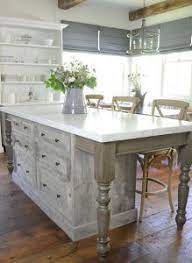 Driftwood Kitchen Island Driftwood Shiplap Kitchen Island With White Marble Countertop Farmhouse Kitchen Remodel Kitchen Remodel Small Kitchen Remodel Layout