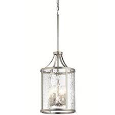 Kichler Marita Brushed Nickel Transitional Clear Glass Cylinder Pendant Light Lowes Com Glass Cylinder Pendant Light Brushed Nickel Pendant Lights Brushed Nickel Lighting