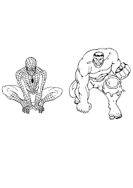 Coloring Pages Spiderman Vs Hulk Coloring Page