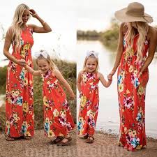 Pudcoco Fashion Women Mother Daughter Matching Dresses Summer Girl Dress Clothes  Sets US - Walmart.com