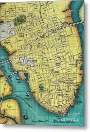 Book a sightseeing bus tour online today! Charleston Sc Peninsula Map Metal Print By Dale Powell