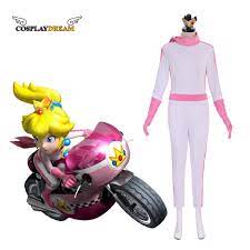 Princess Peach Cosplay Costume Peach Kart Suit Biker Cosplay Outfit  Motorcycle Top Shorts Suit Halloween Clothing Costume - AliExpress