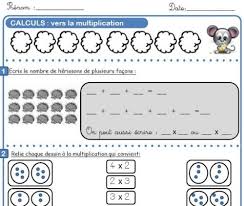 vers la multiplication multiplication exercices tables de multiplication ecole de crevette