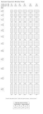 Awning Window Size Chart Pella Casement Andersen 200 Series