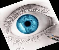 Blue Eye Drawing By Ayman Arts Eye Drawing Drawings Eye Sketch