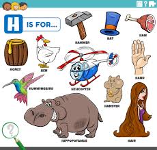 Four letter words ending in h; Letter H Words Educational Set With Cartoon Characters 7048108 Vector Art At Vecteezy