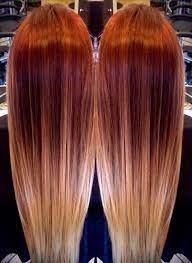 Half fiery red, half strawberry blonde with a soft seamless transition is a terrific coloristic idea for girls who enjoy being the centre of everyone's attention. Related Image Red Blonde Ombre Hair Red Ombre Hair Hair Styles
