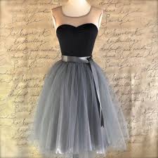 New Charcoal Grey Tulle Tutu Skirt For Women Lined In Silver Satin With Charcoal Satin Waist Sash Abschlussball Kleider Kleider Schone Kleider
