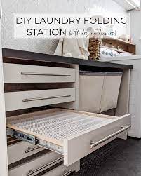 As a final step, i added a leather strap as a stop to ensure the rack could only open to a certain amount. The Best Diy Laundry Room Folding Station With Drying Racks