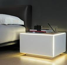 Illuminated Bedside Tables Side Tables Bedroom Contemporary Nightstand Cool Bedside Tables
