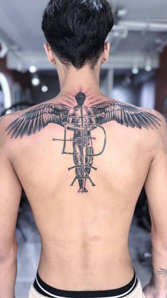 Angel Realism Full Back Tattoo Idea for Men,  Check out this epic angel back tattoo - where art meets the divine. It’s not just a tattoo; it’s a symbol of guardianship and freedom. , Unveil the power ...