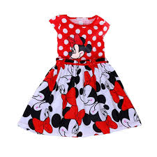 Îmbrăcăminte sport de performanță prima rata priză petale de flori și rochii delicate. Vara Desene Animate Fete Rochii Minnie Baby Tutu Rochie Rosie Cu Buline Fata Rochie De Petrecere