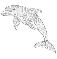 Dolphin coloring pages for adults. Dolphins Adult Coloring Vector Images Over 100