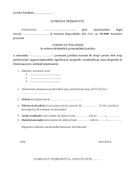Dizolvarea voluntară intervine în cazul expirării termenului stabilit în actul de constituire, atingerii scopului propus. Model Cerere Instanta