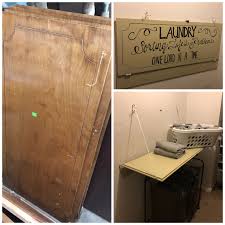 Old Kitchen Cabinet Turned Into Foldable Laundry Folding Table Laundry Solving Life S Problem Old Kitchen Cabinets Laundry Folding Tables Folding Laundry