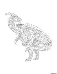 Dinosaur cute stegosaurus for preschoolers. Dinosaur Parasaurolophus Doodle For Adults Coloring Pages Printable